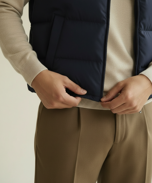 Men's Navy Puffy Vest