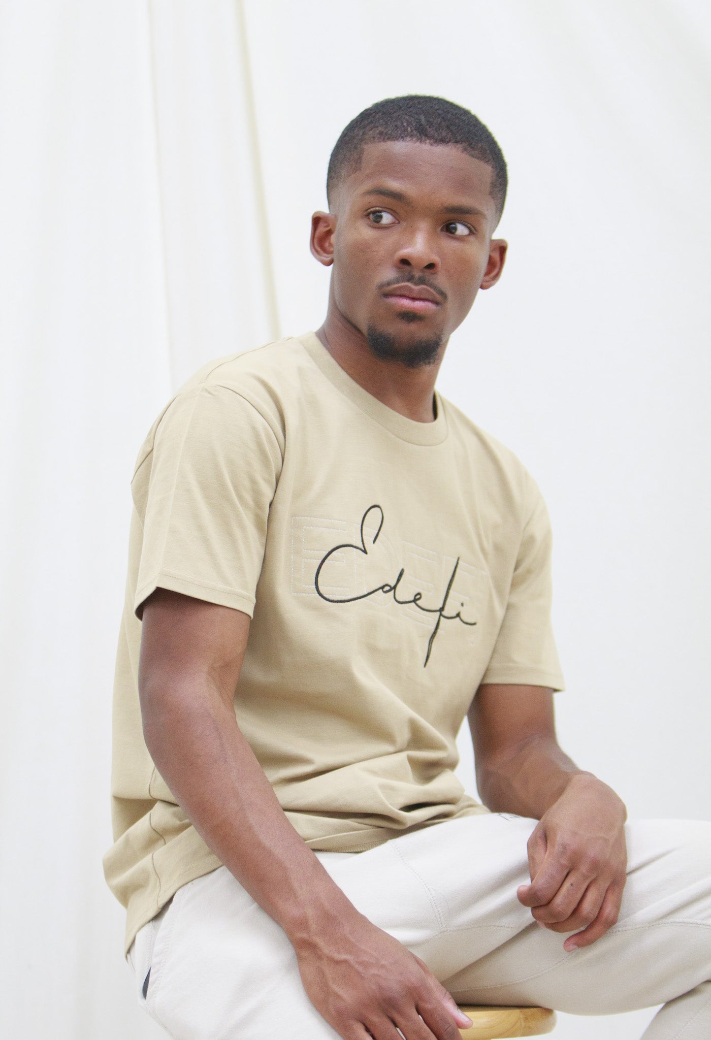 Sandstone Script Embroidered Tee