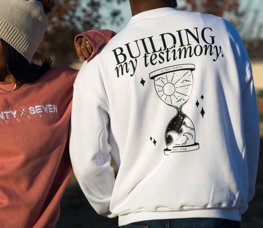 Building My Testimony Crewneck Sweatshirt